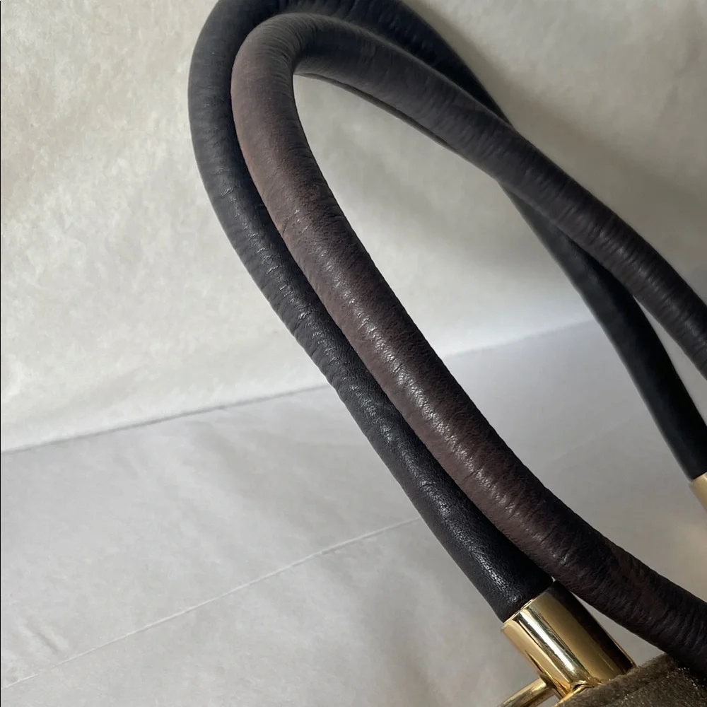 Cynthia‎ Rowley Metallic Gold Tote with Black Handles